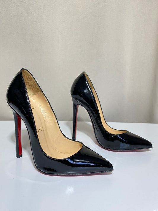 Escarpins Louboutin So Kate 120 noir vernis taille 38 avec boîte