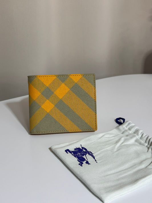 Porte-monnaie Burberry à carreaux en cuir et laine - Neuf & Authentifié