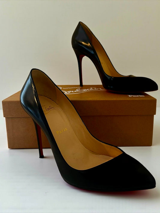 Escarpins Christian Louboutin Corneille 100 noir cuir taille 38 occasion Héritage du Luxe