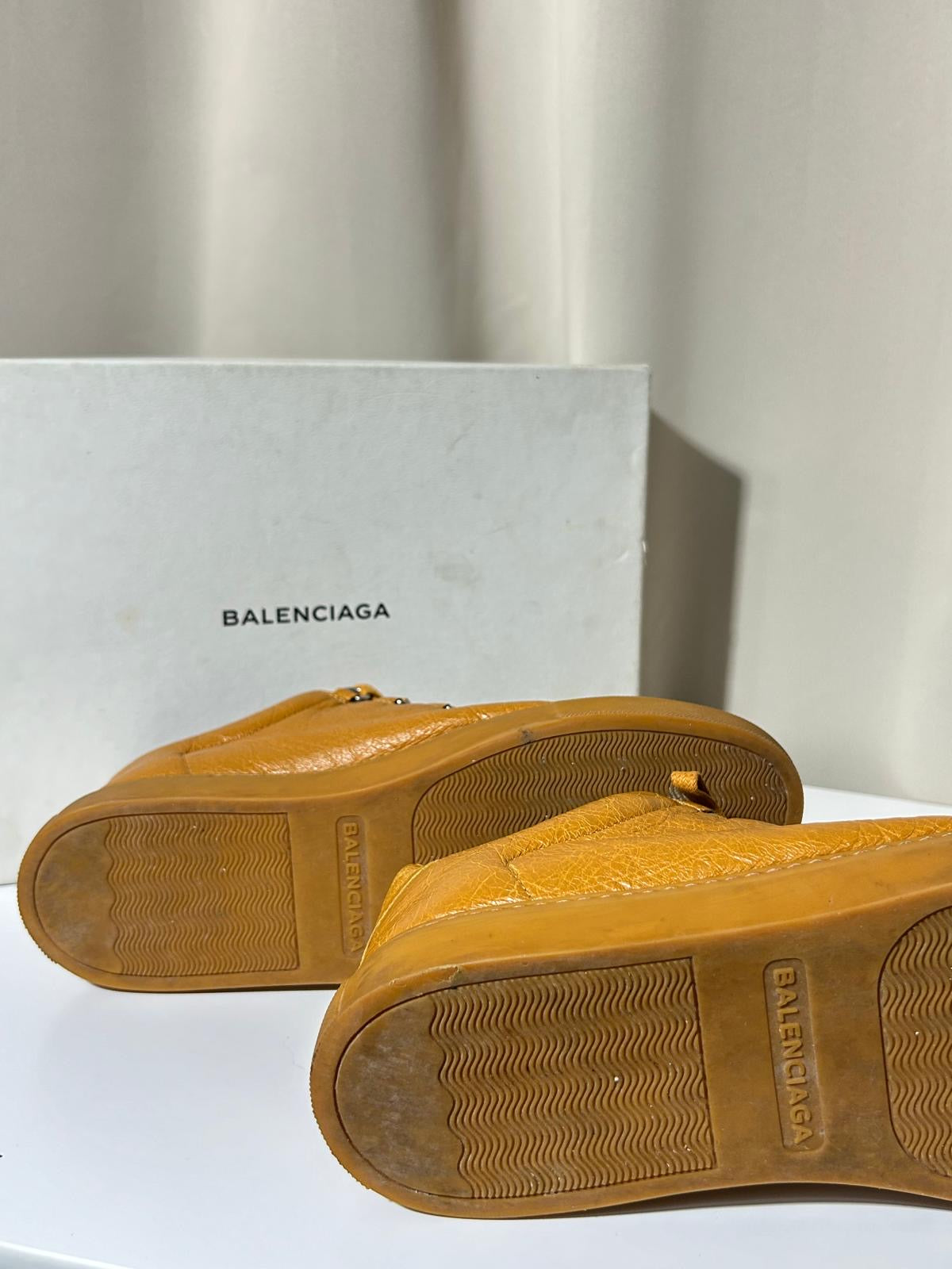 Baskets Balenciaga marron en cuir