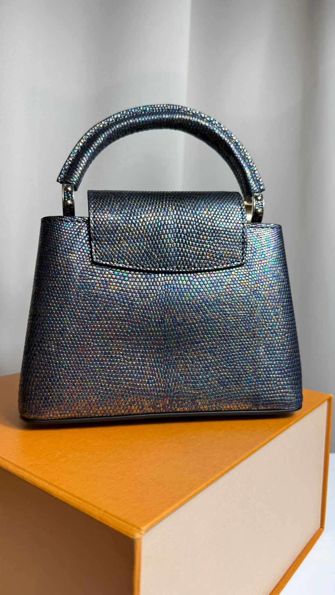 Louis Vuitton Capucines BB Cuir Lézard Black Pétrol