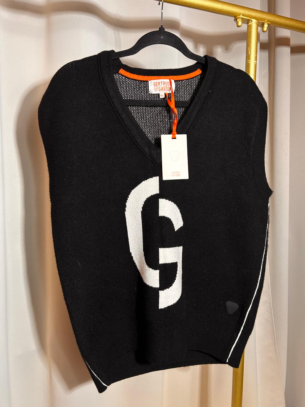 Pull sans manche noir Gertrude + Gaston Alba homme M/L neuf – Héritage de Luxe
