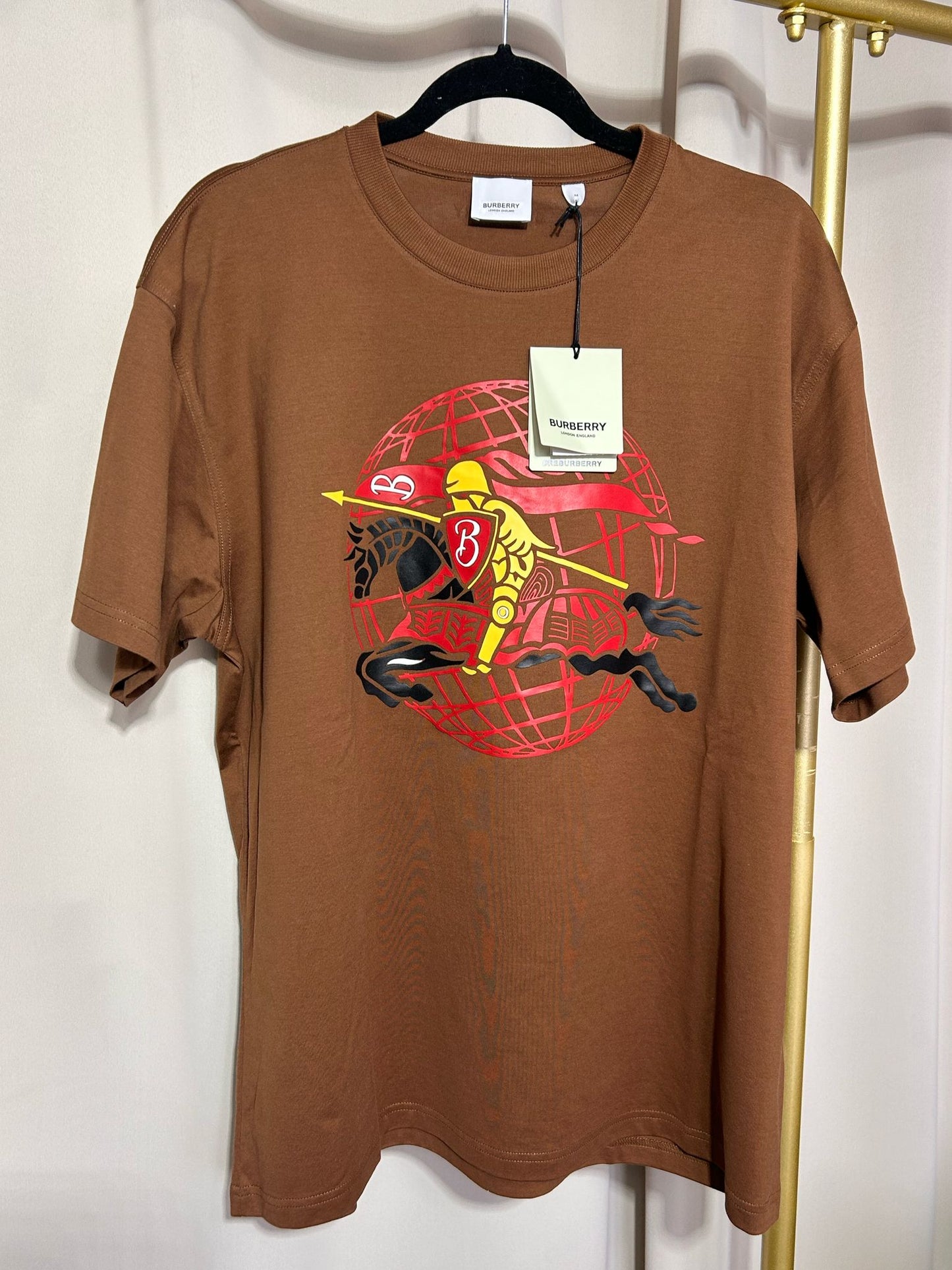 T-shirt Burberry cavalier Marron