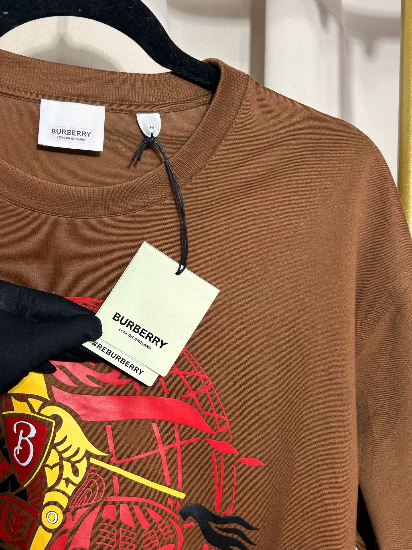 T-shirt Burberry cavalier Marron