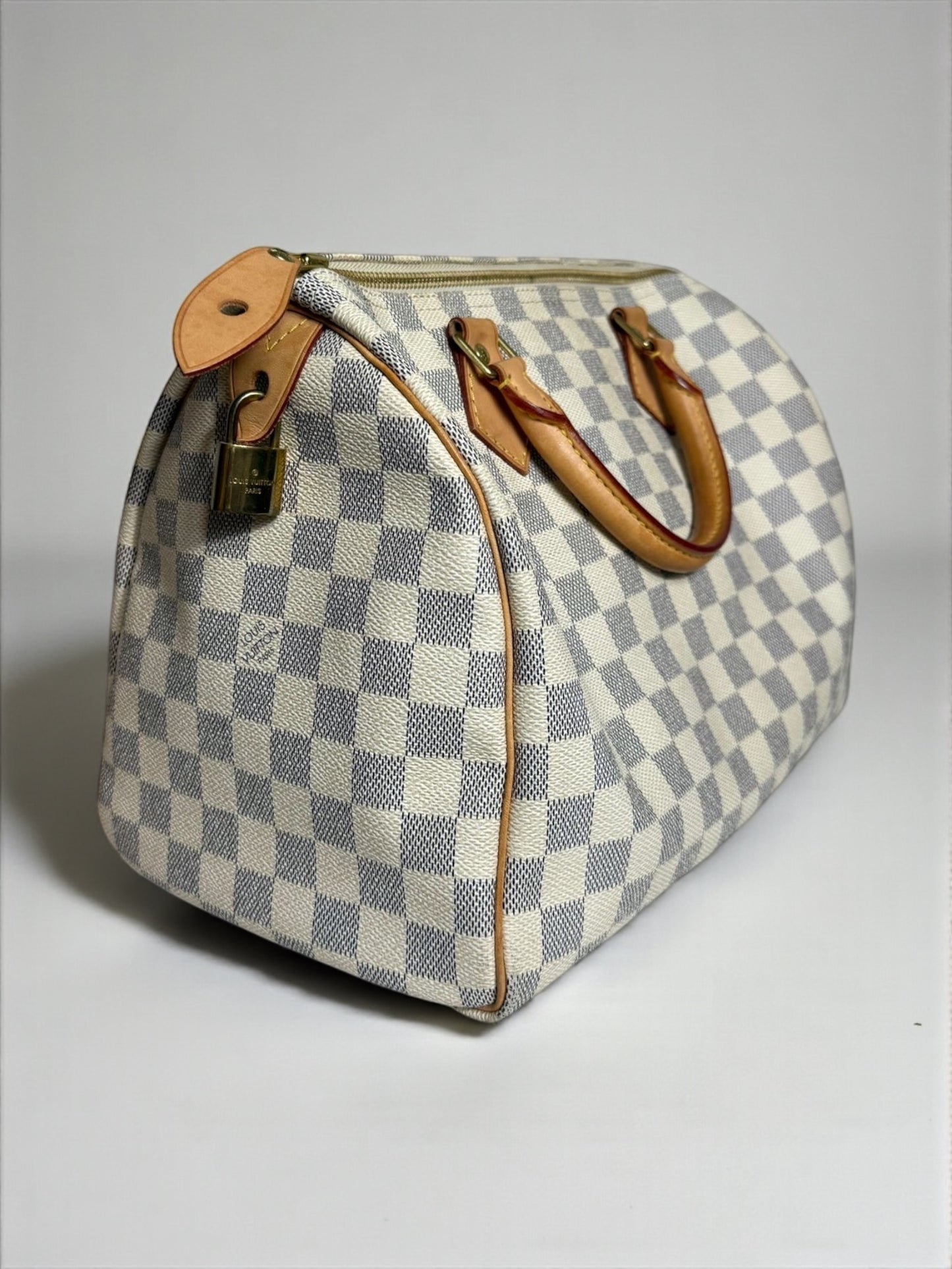 Sac Louis Vuitton Speedy 30 Damier Azur – vue de face – Héritage du Luxe