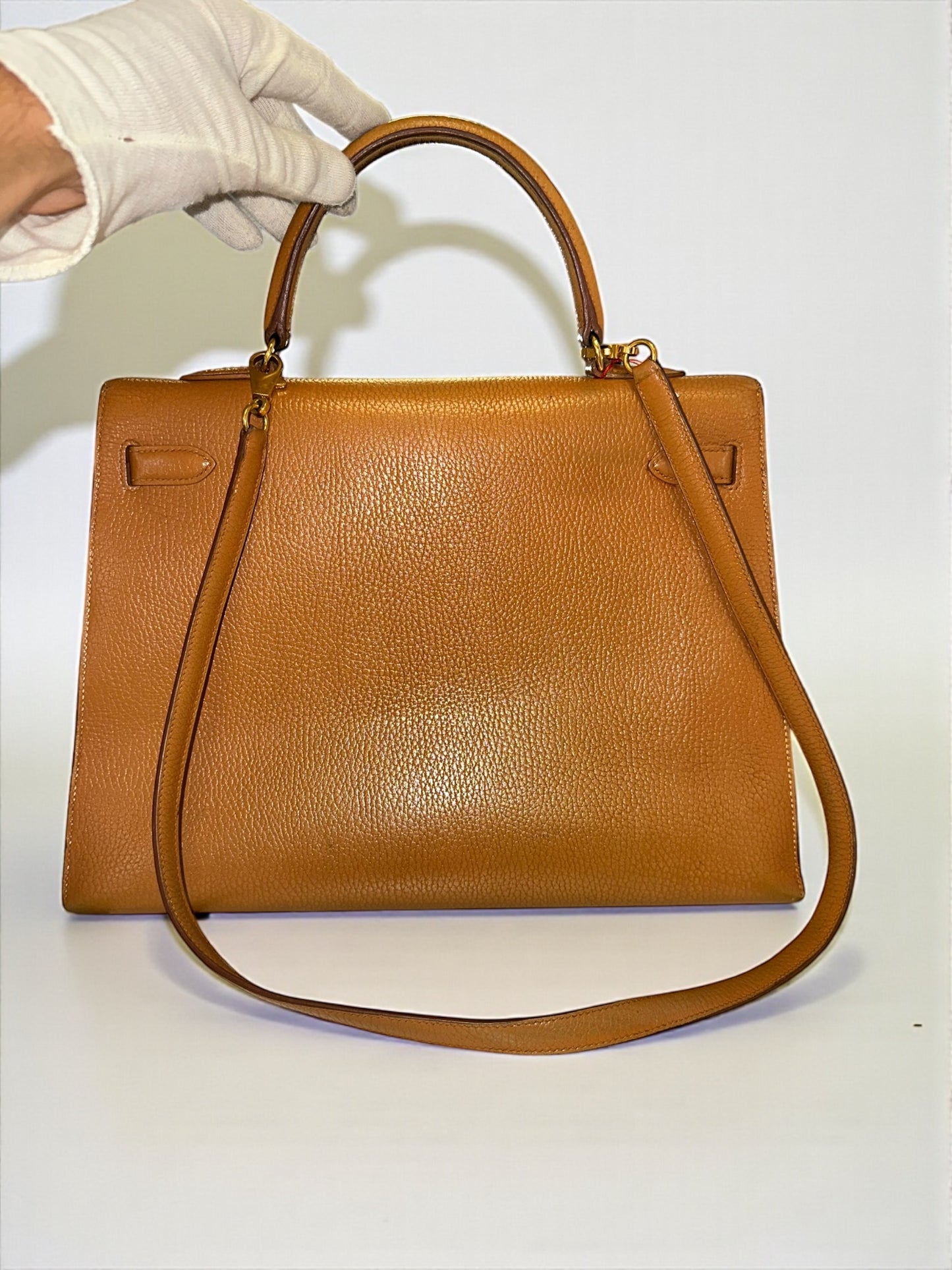 Sac Hermès Kelly 35 Togo Gold vue avant