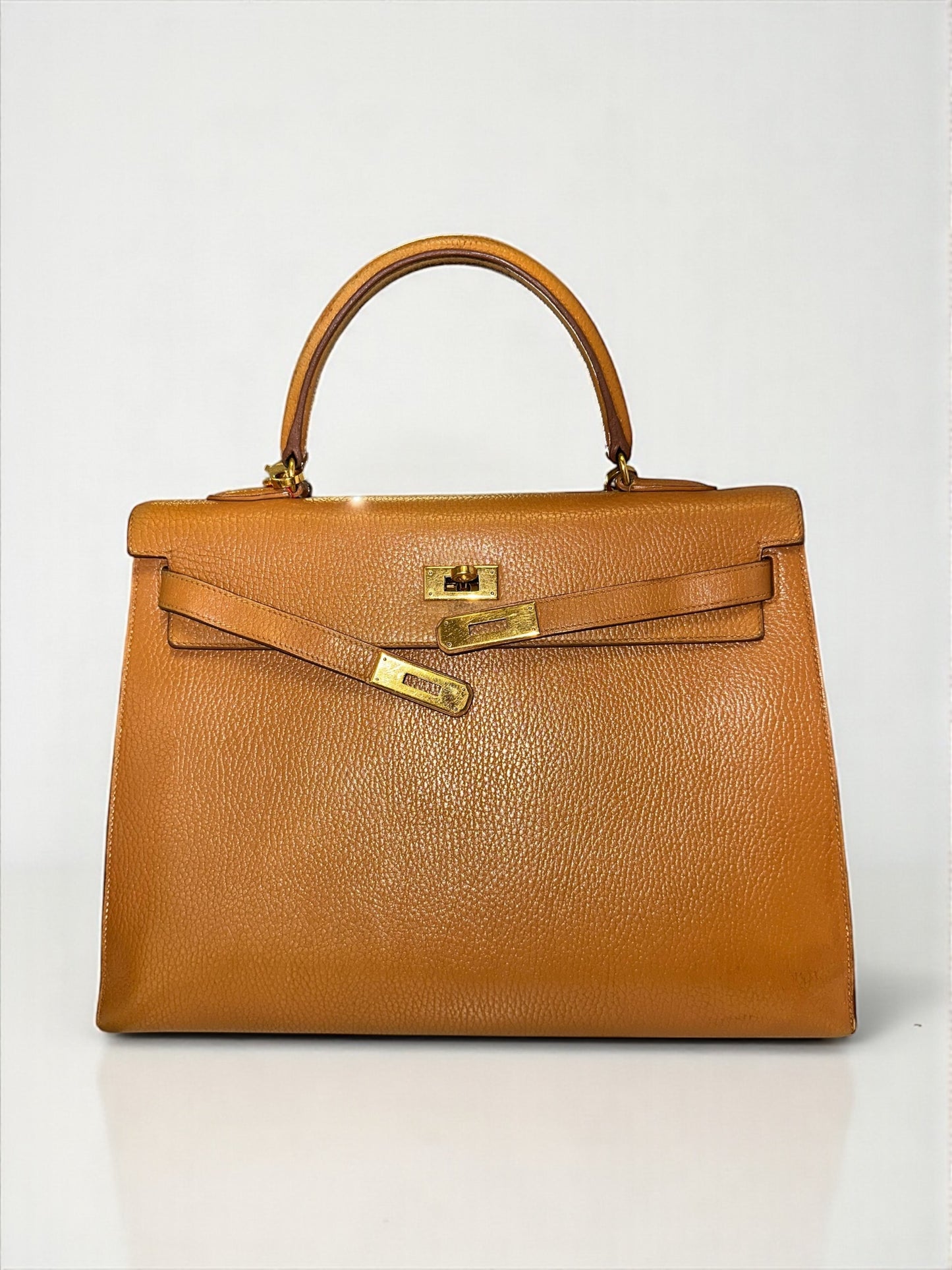 Sac Hermès Kelly 35 Togo Gold vue avant