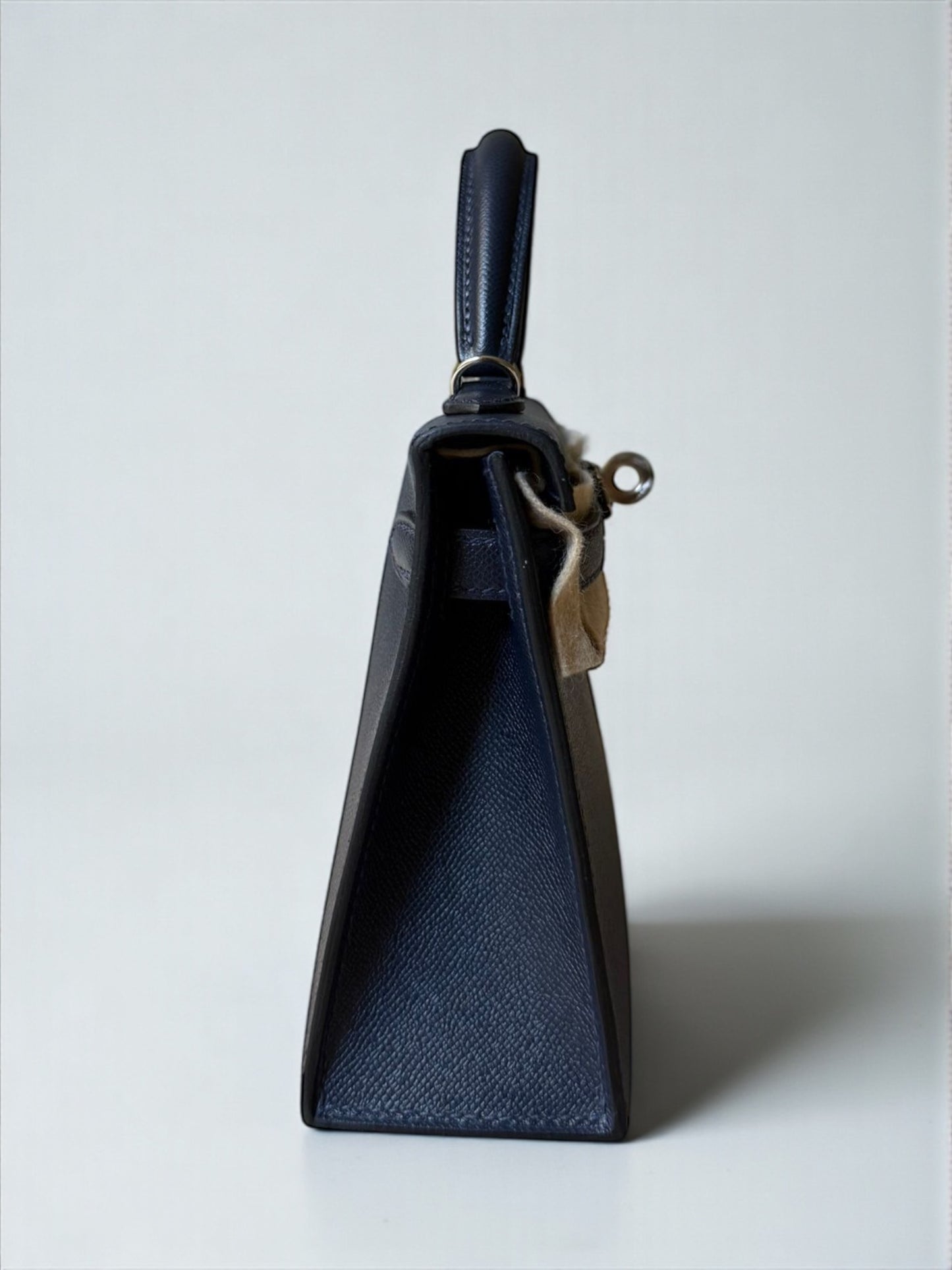 sac Hermès Kelly II Sellier Mini 20 bleu nuit profil gauche