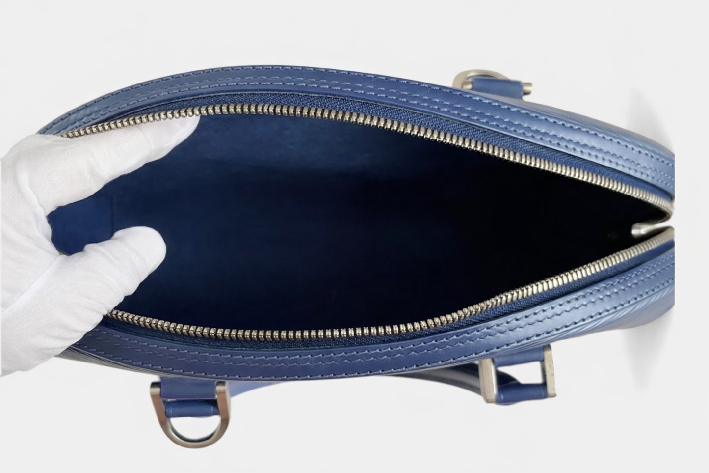 Sac Louis Vuitton Jasmin bleu en cuir Épi