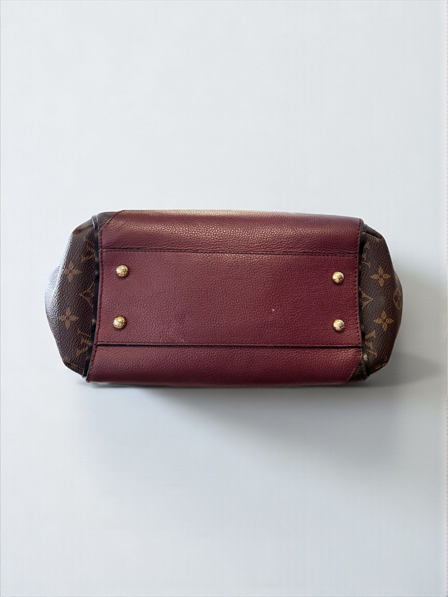 Sac cabas Louis Vuitton Kimono en cuir rose et toile monogram marron – face avant.