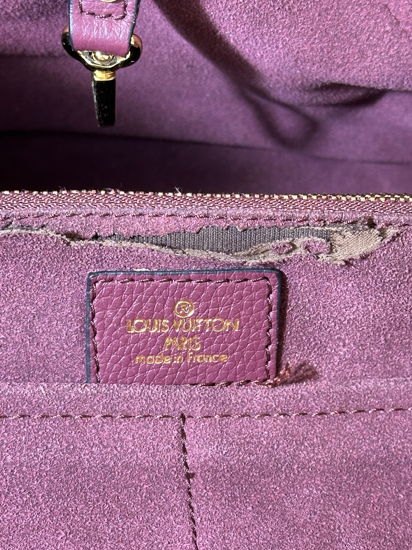 Sac cabas Louis Vuitton Kimono en cuir rose et toile monogram marron – face avant.