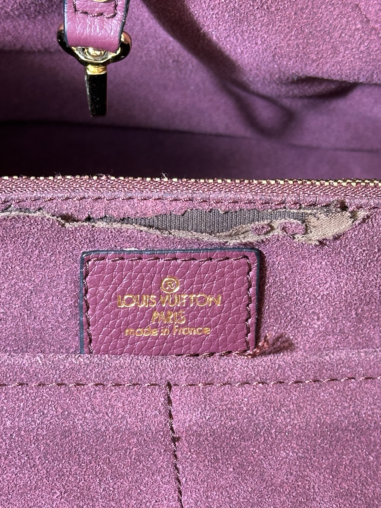 Sac cabas Louis Vuitton Kimono en cuir rose et toile monogram marron – face avant.