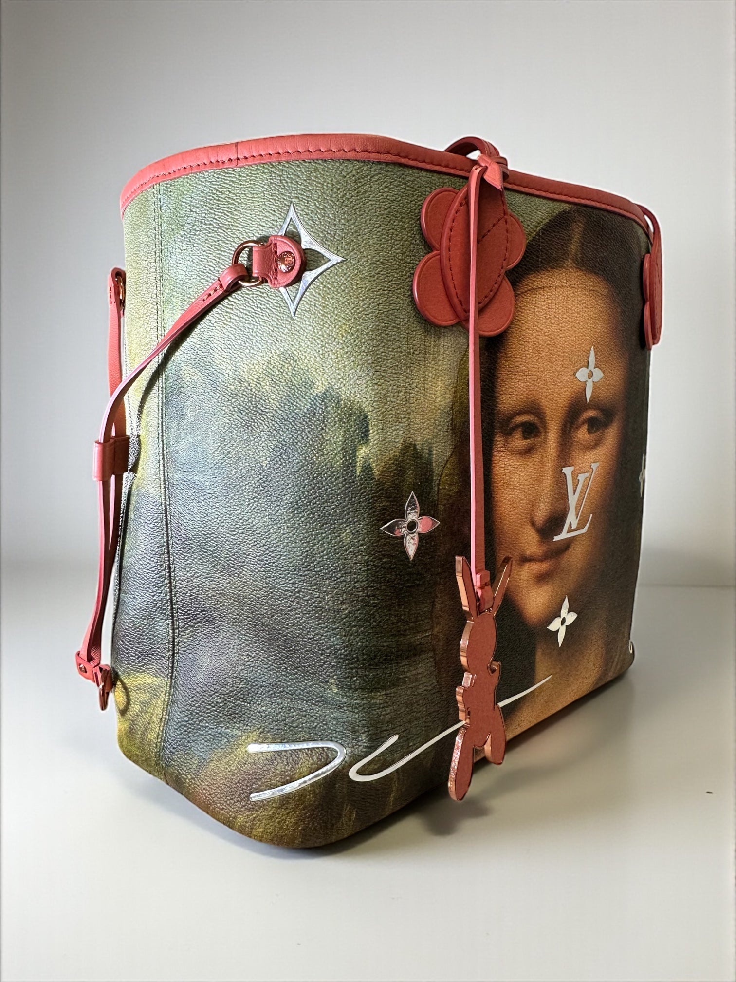 Sac Louis Vuitton Neverfull MM Da Vinci Mona Lisa édition limitée Jeff Koons avant – Heritage du Luxe