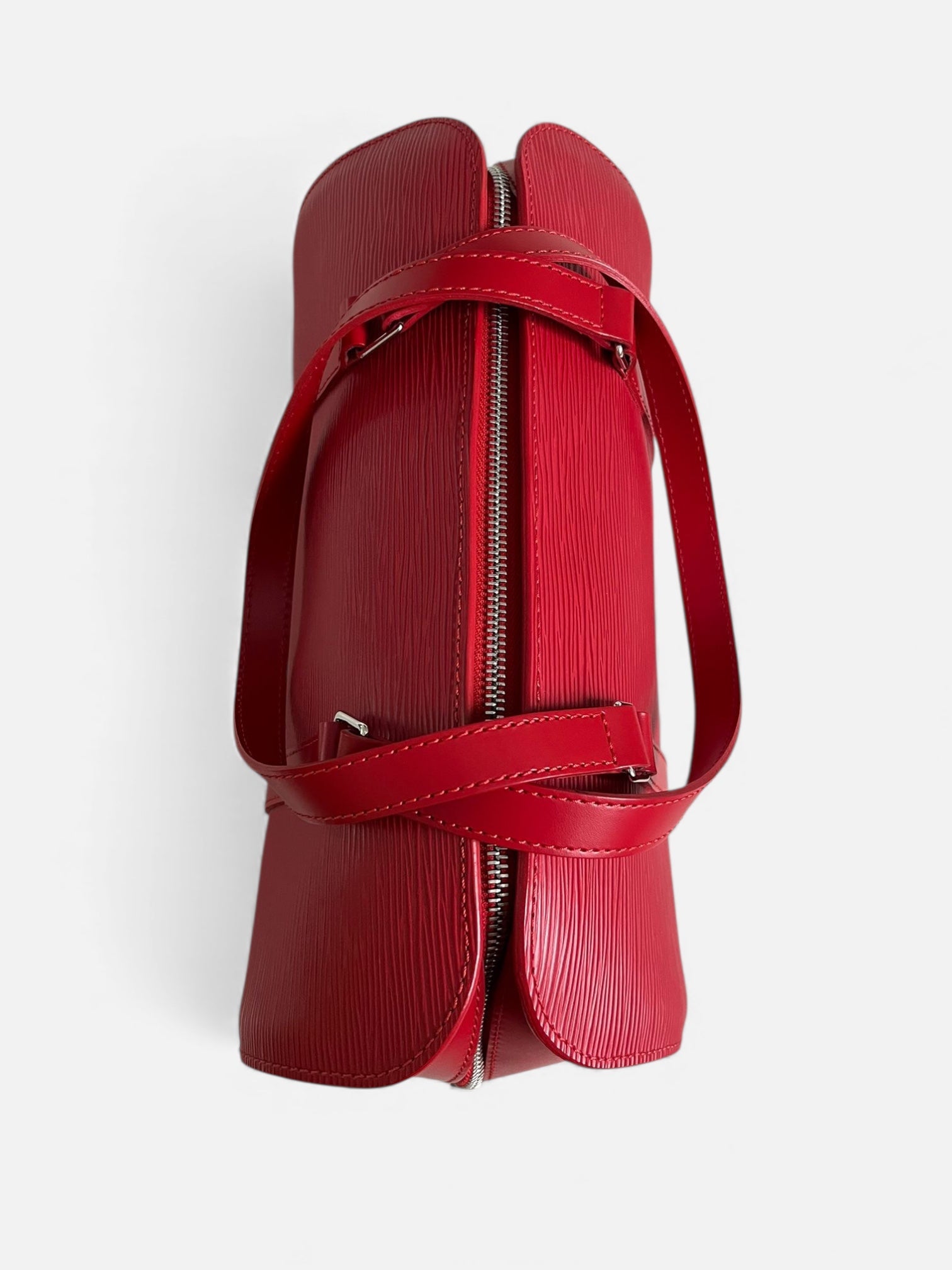 Sac Louis Vuitton Soufflot rouge en cuir Épi – vue face